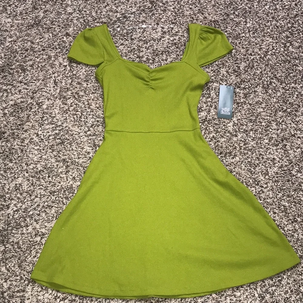 WILD FABLE 🐠 Ribbed Green Mini Sun Dress | NWT! - Picture 2 of 5